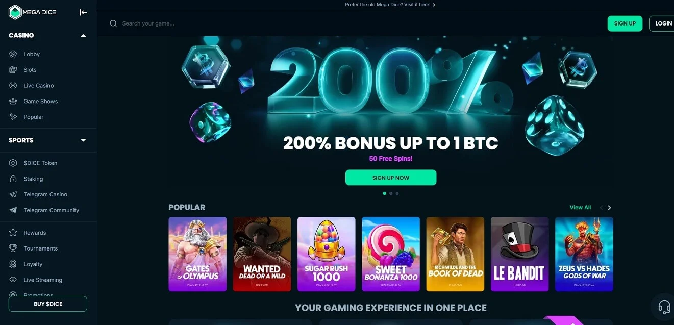 megadice casino